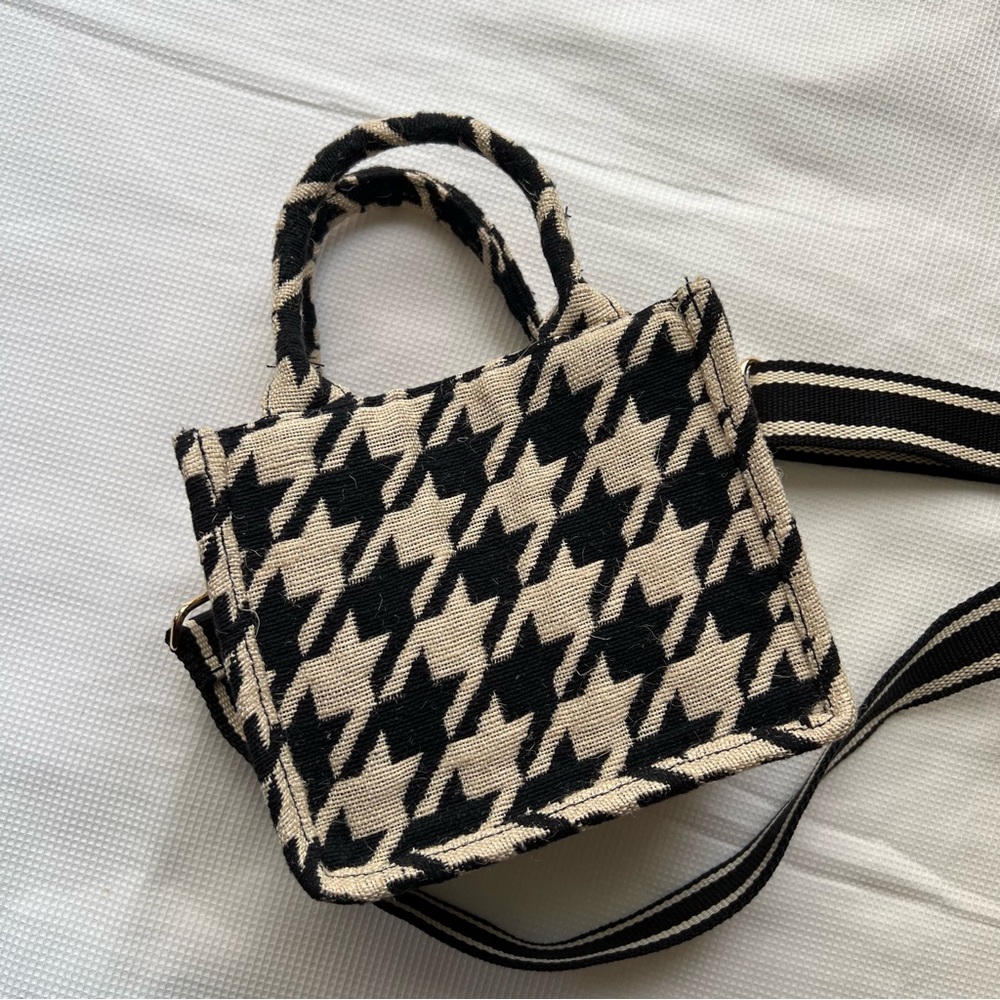 H&M Houndstooth Mini Tote Crossbody Bag